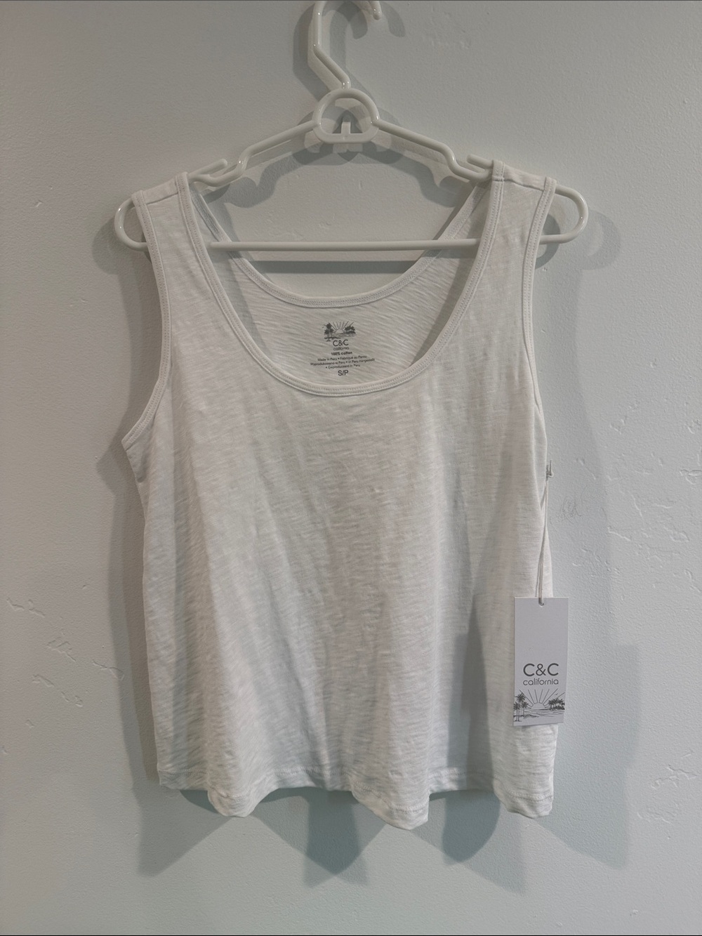 C&C California White Scoop Neck Tank Top